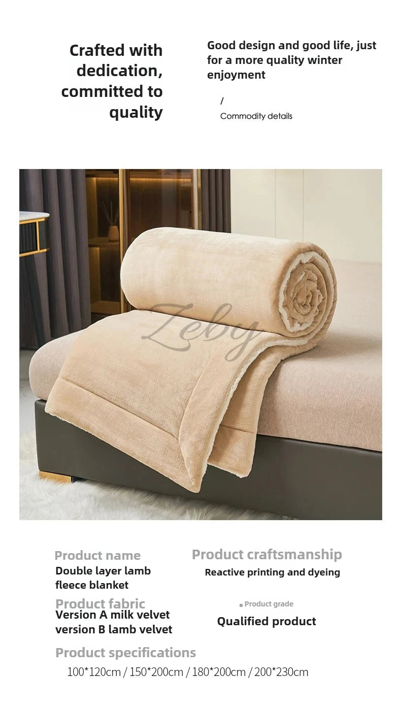 Spring Imitation Lambswool Multi-functional Blanket Queen Blankets for Bed Soft Plush Comfortable Milk Fleece Blanket for Throw Pi-Mart