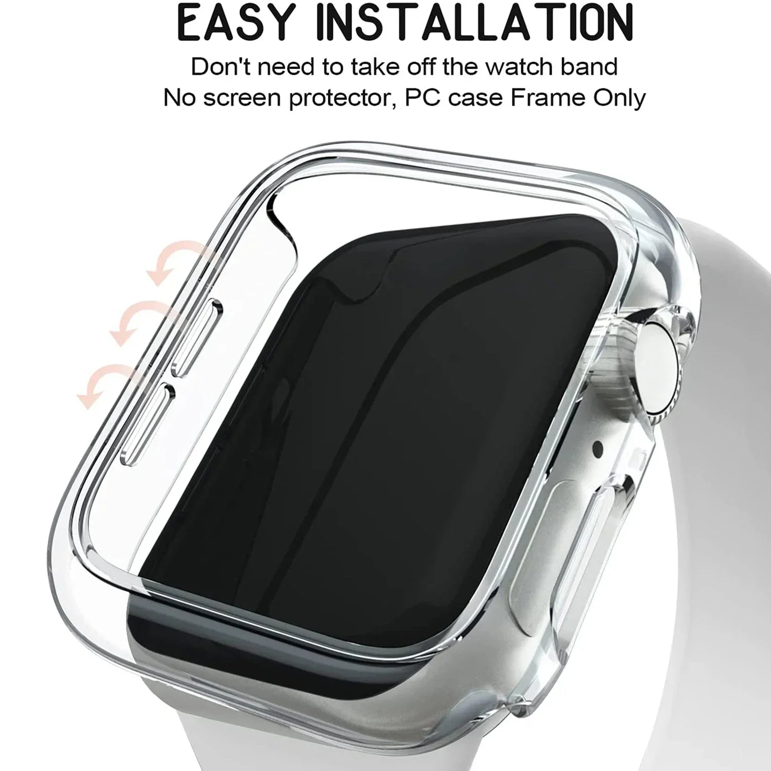 Cover for Apple Watch Case 45mm 41mm 44mm 40mm 42mm 38mm 46 49 mm Accessories PC Protector bumper iWatch Series 8 7 SE 6 5 4 3 9 LadyShow.Store