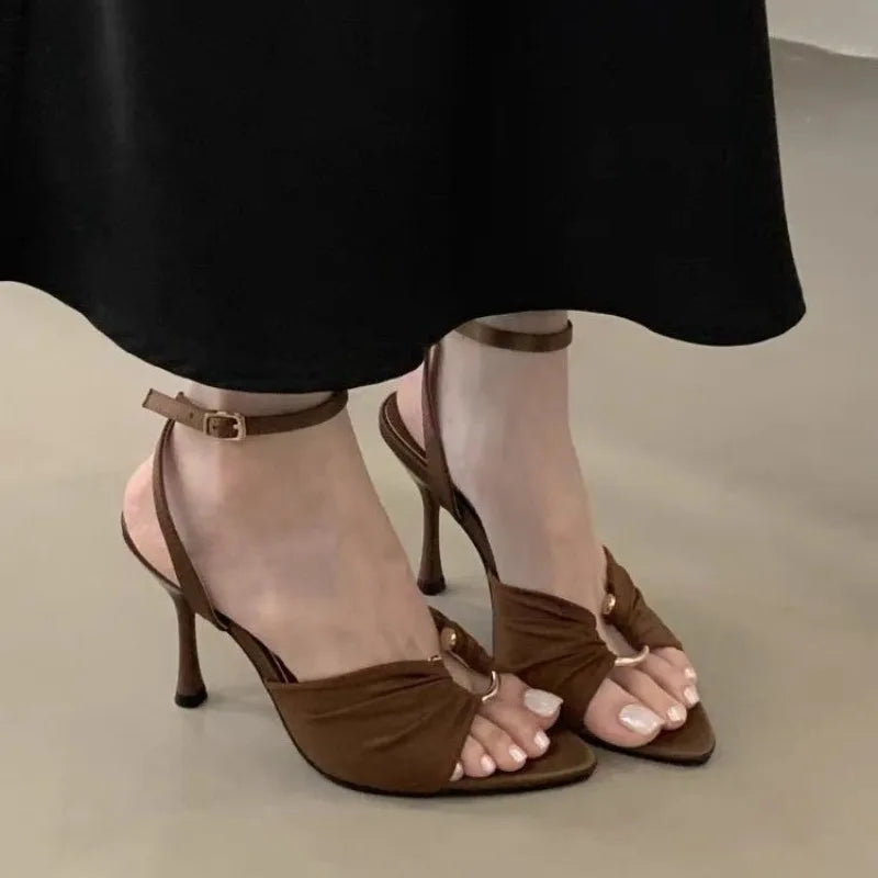 Sexy Super-high Heels Women Sandals Fad Pointed Toe Heeled Shoes 2025 Summer Stilettos Pumps Elegant Slingback Chaussures Femme LadyShow.Store