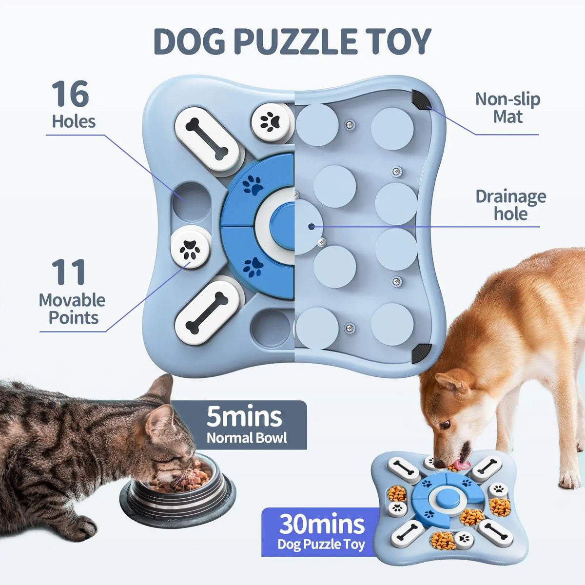 Dog Toys Slow Feeder Interactive Increase Puppy IQ Food Dispenser Slowly Eating NonSlip Bowl Pet Puzzle Cat Dogs Training Game Pi-Mart
