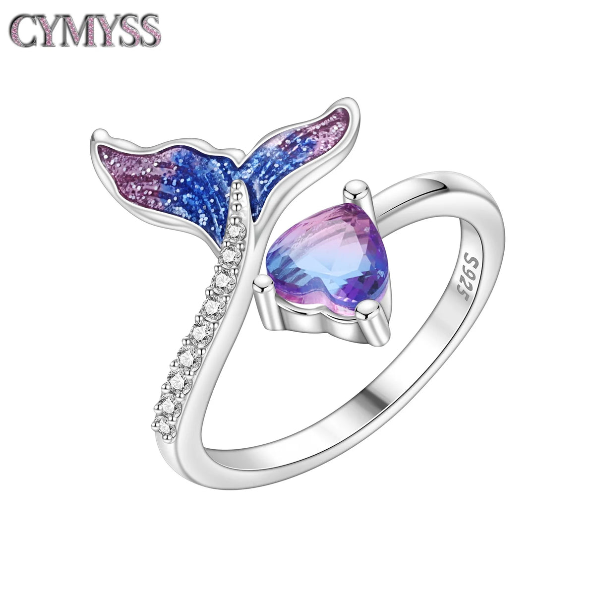 Original 925 Sterling Silver Open Ring Exquisite Panda Dolphin Adjustable Ring Original Daily Fine Jewelry Women Birthday Gifts Pi-Mart