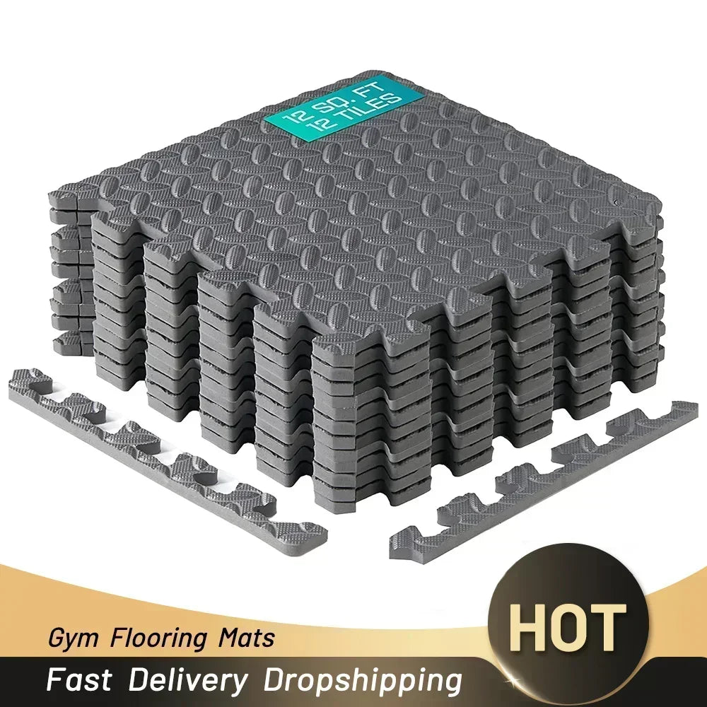 4~20Pcs Puzzle Fitness Mat, Eva Interlocking Foam Floor Tiles for Home Gym, Home Gym Equipment Mat, Non-Slip Floor Mat for Kids Pi-Mart