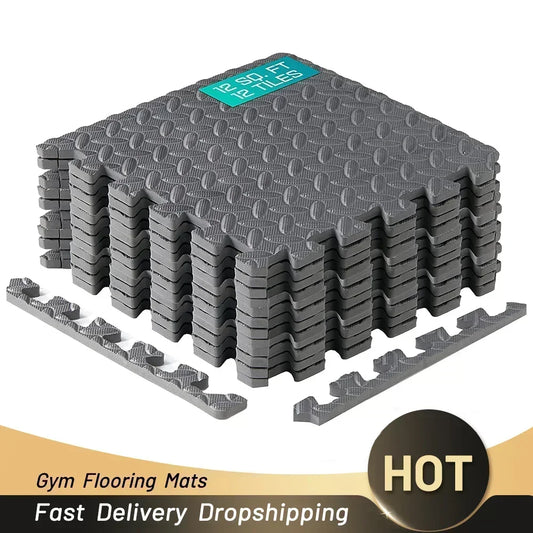 4~20Pcs Puzzle Fitness Mat, Eva Interlocking Foam Floor Tiles for Home Gym, Home Gym Equipment Mat, Non-Slip Floor Mat for Kids Pi-Mart