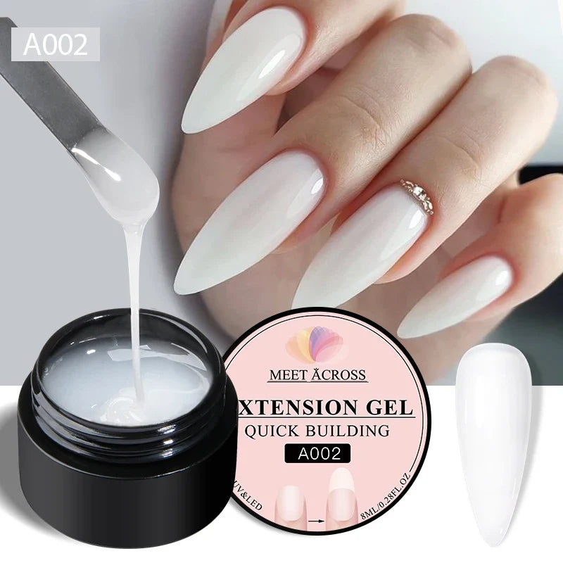 8ml Nude Pink White Quick Extension Gel Nail Polish Vernis Semi Permanent UV Construction Gel For Nail Extensions Nail Supplies Tri Light Beauty