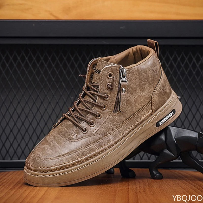 Men's shoes Spring Autumn new high top casual board shoes trend versatile black sports casual simple comfortable shoes for men Pi-Mart