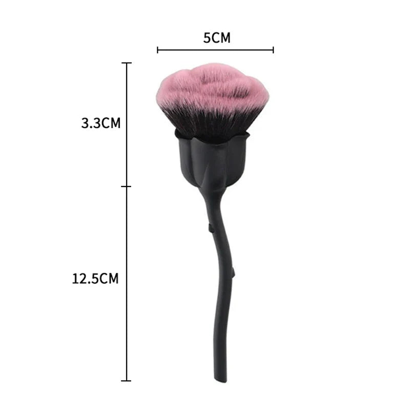 Flower Nail Brush for Manicure Gold Rose Shape Nail Art Brushes Round Small UV Gel Polish Powder Cleaning Tools Nail Accesories Tri Light Beauty
