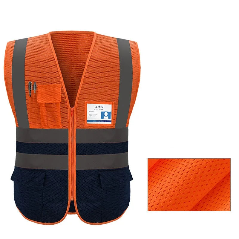 High Visibility Reflective Vest Working Clothes Motorcycle Cycling Sports Outdoor Reflective Safety Clothing Reflective Jacket LadyShow.Store