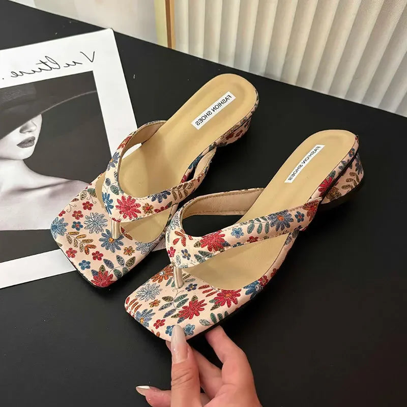 Summer Clip Toe Women Slippes New 2025 Fashion Elegant Wedges Heel Slides Shoes Ladies Casual Outdoor Beach Flip Flops Sandalias LadyShow.Store