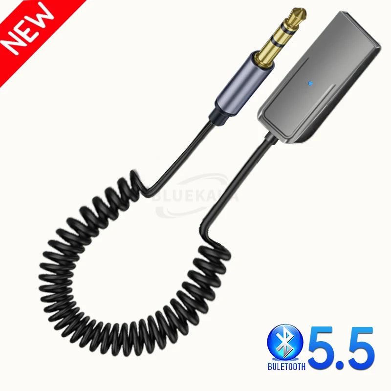 Wireless Bluetooth 5.4 Audio Receiver Dongle USB To 3.5mm Aux Jack Car Audio Handsfree Kit For Car Receiver BT Transmit With Mic Pi-Mart