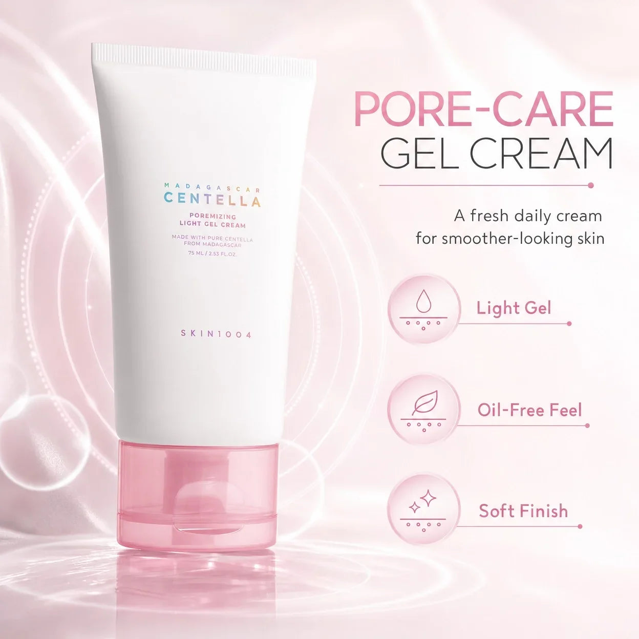 Korean Centella Pink Poremizing Light Gel Cream Pores Care Deep Hydration Facial Creams Skincare Beauty Products 75ml Tri Light Beauty