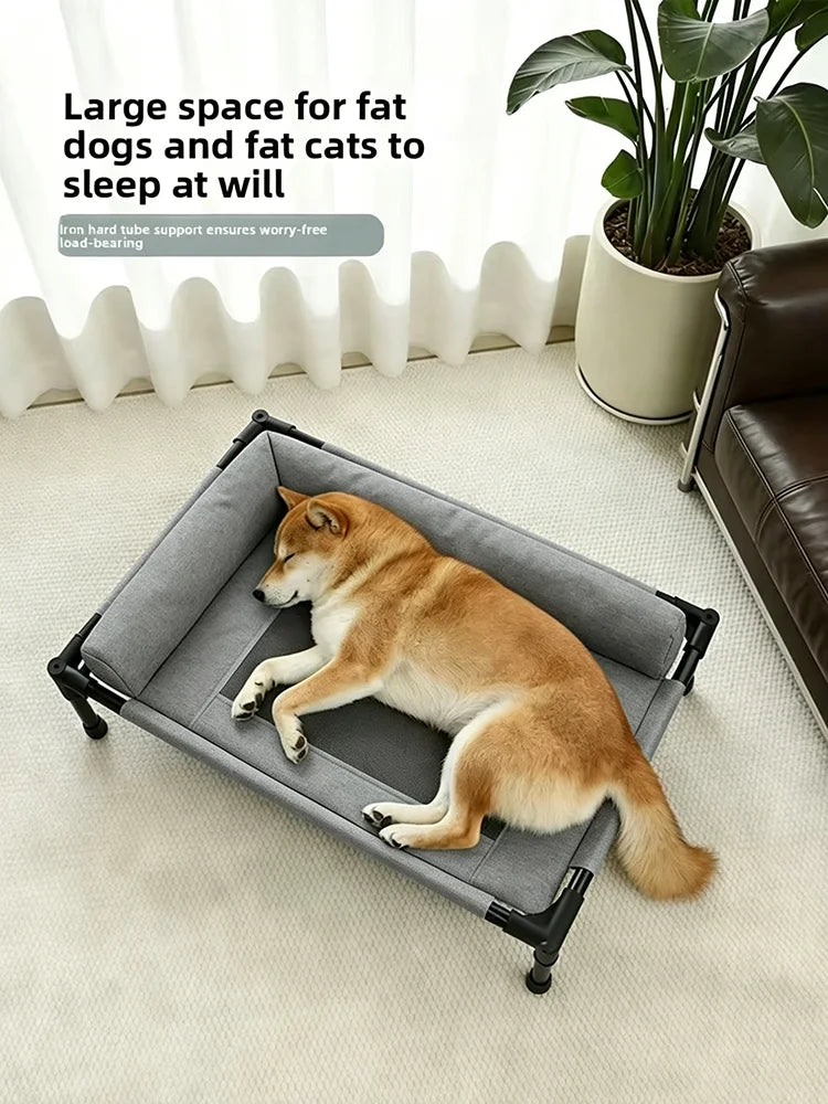 Elevated Cooling Mesh Dog Cot Breathable Moisture Resistant Bed With Pillow Four Seasons Use Indoor For Dog Cat Pet Supplies Pi-Mart