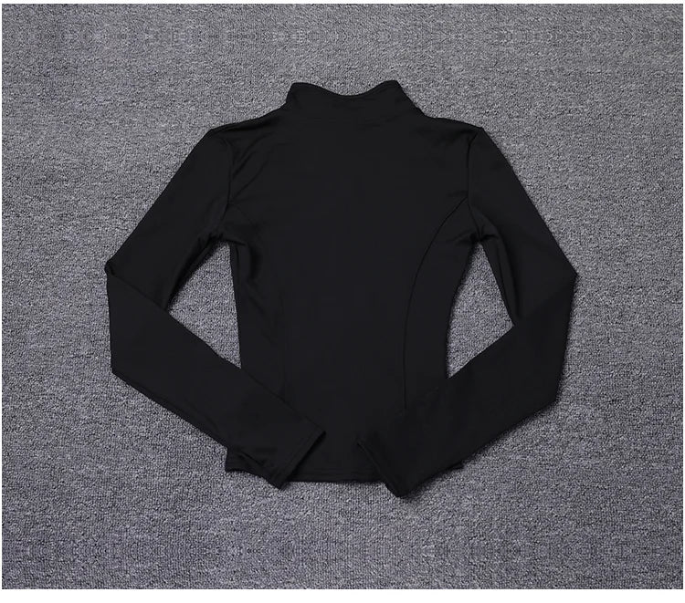 Women Sport Jacket Long Sleeve Shirt Workout Coat Gym Training Clothing Yoga Sportswear Pi-Mart