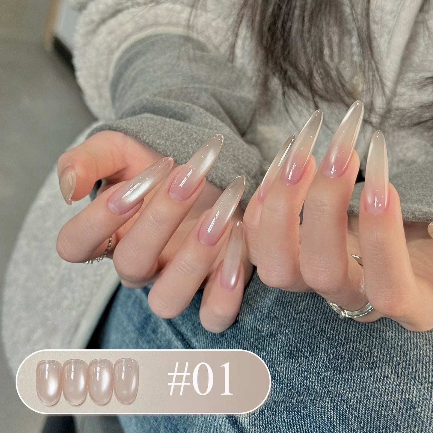 SHAKA 1-16pcs Flash Pure Lust Golden Light Heroine Cat Eye Gel Nail Polish Whitening Ice Transparent Autumn High-end Nail Art Tri Light Beauty