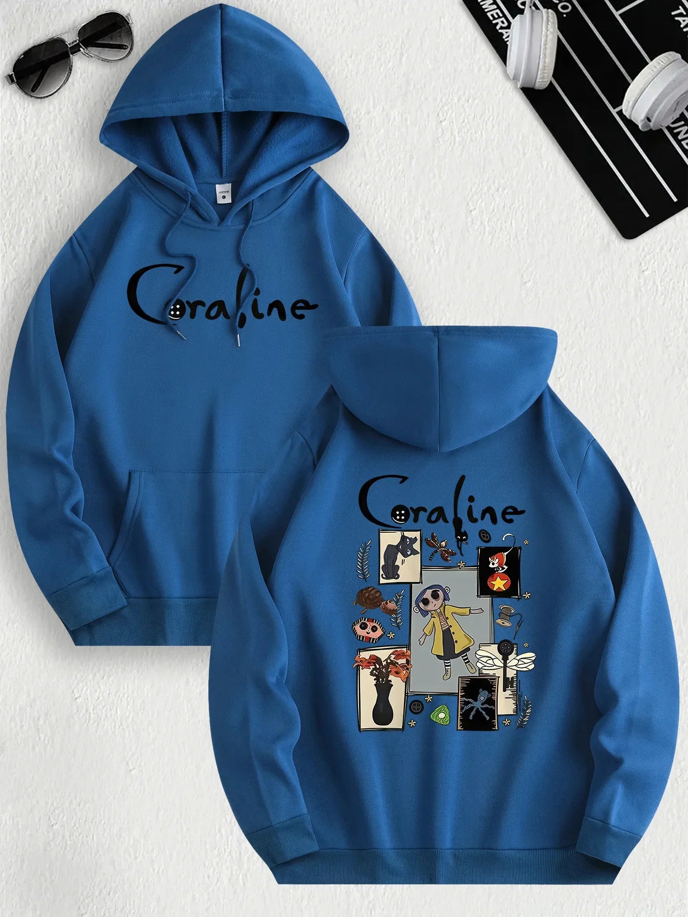 Coraline Inspired Casual Hoodie for Women's Sleeve Regular Fit Hooded Pullover Fashion Casual HipHop Sweatshirts Harajuku LadyShow.Store