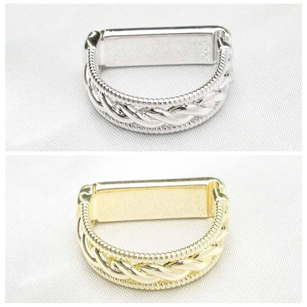 Creative Alloy D-shaped Tie Buckle Cuff Links Shirt Tie Pin Twists Tie Clip Accessories for Suit Mini Tie Knot Fixation Wedding Pi-Mart