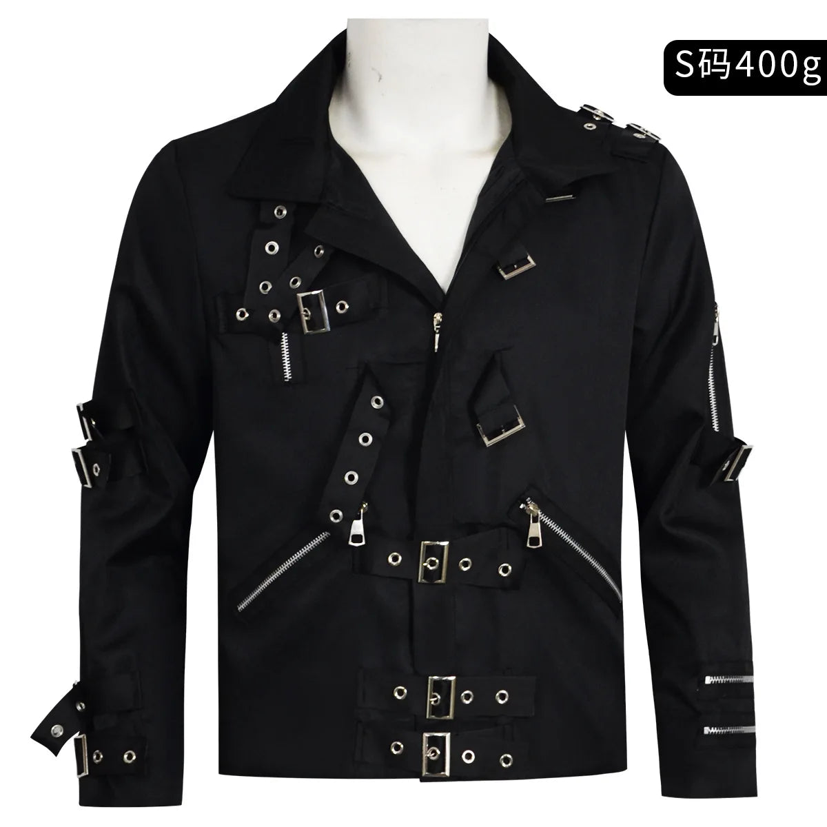 Michael Jackson Cosplay Costume BAD MJ Punk Jacket Black Slim BAD Jacket Costume Clothing for Man Adore Stars Impersonator Pi-Mart