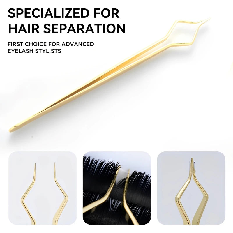 New Lash Extension Tweezers Anti slip Stainless Steel Curved Tip Straight Tweezers High Precision Nail Art Makeup Beauty  Tools Pi-Mart