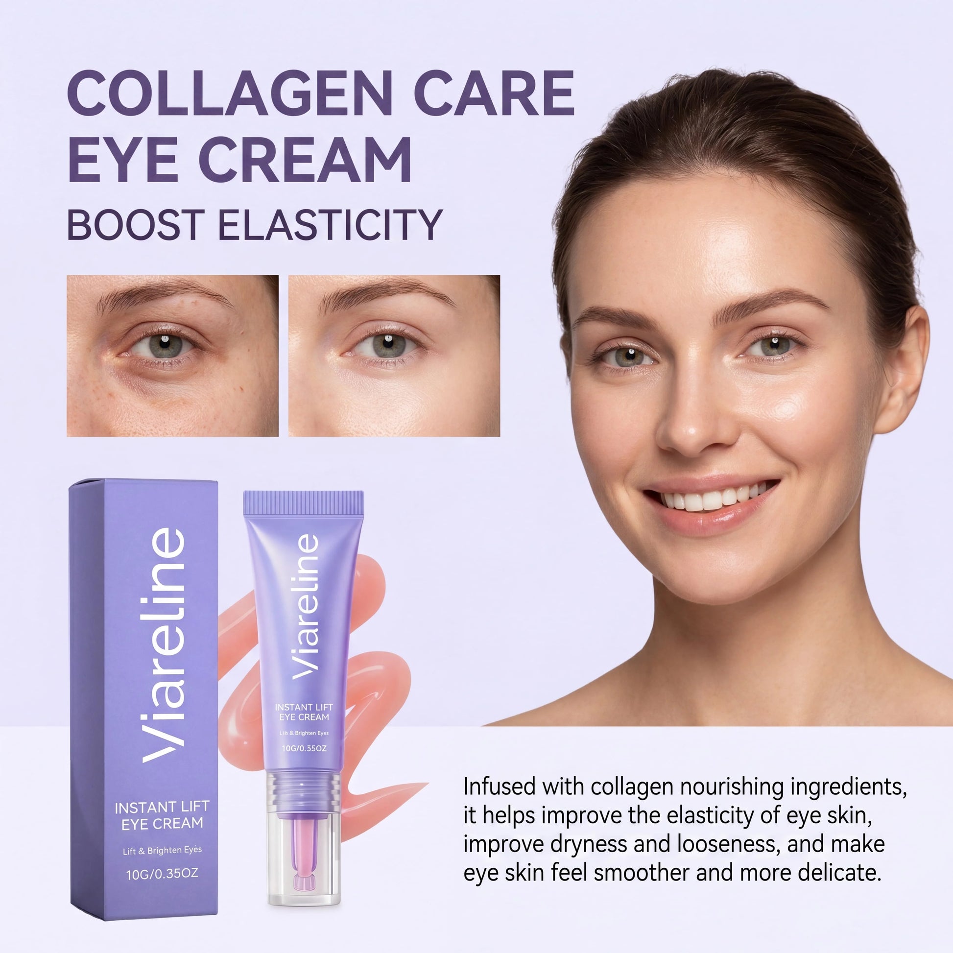 Instant Lift Eye Cream Collagen Eye Brightening Moisturizer Hydrating Under Eye Care For Dark Circles Dryness Eye Skin Care Pi-Mart