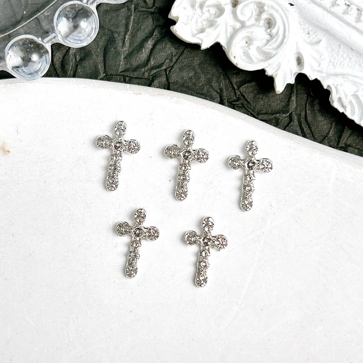 20PCS 3D Light Luxury Classic Cross Nail Charms Creative Exquisite Retro Alloy Cross Nail Art Decorations for DIY Cool Manicure Pi-Mart