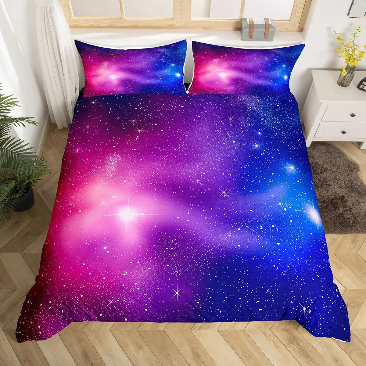Galaxy Duvet Cover Starry Sky Bedding Set Twin Full Queen King Mysterious Outer Space Comforter Cover For Boys Girl Room Dorm Pi-Mart