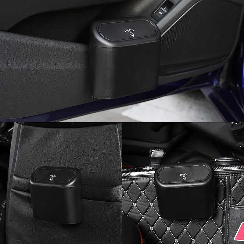Portable Car Trash Can Hanging Mini Vehicle Garbage Organization With Lid Multifunctional Folding Automotive Garbage Storage Box LadyShow.Store