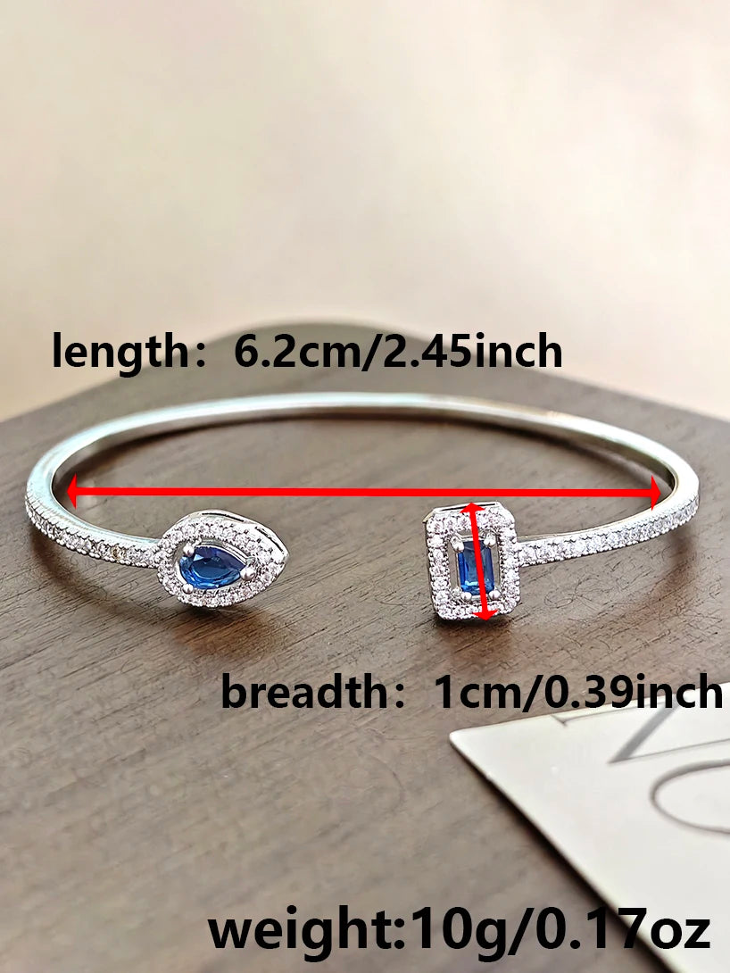 Trendy Snake Punk Pear Shape Silver Color on Hand Adjustable Open Bangle for Women Anniversary Gift Jewelry Wholesale S5214bb Pi-Mart