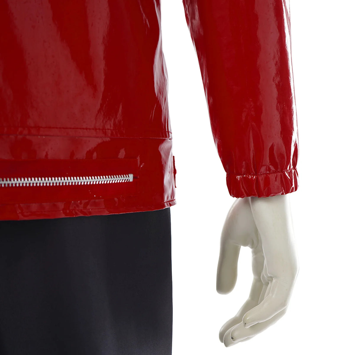 Red Zipper Michael Jackson MJ Beat It Jacket for Impersonators PU Leather Punk Casual Coat Halloween Stage Christmas Outwear Pi-Mart
