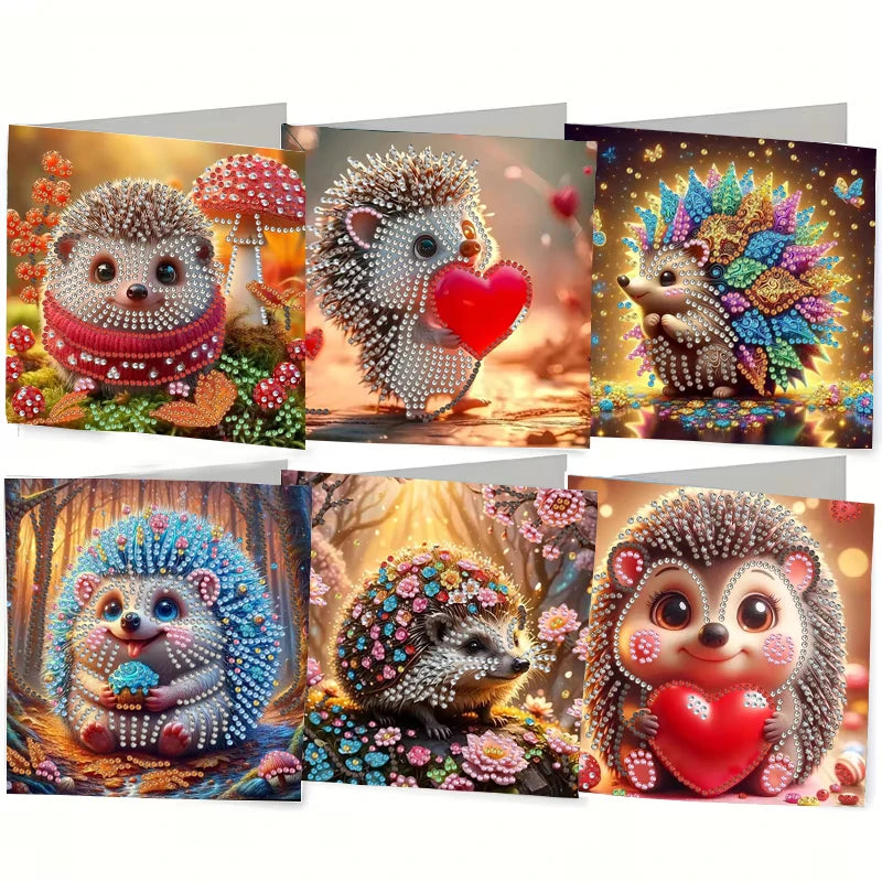 6-Piece/Set DIY Diamond Painting Kit Birthday Card Kit, Unique Flower Pattern Design, Rhinestone Diamond Painting Art Mosaic Pos Pi-Mart