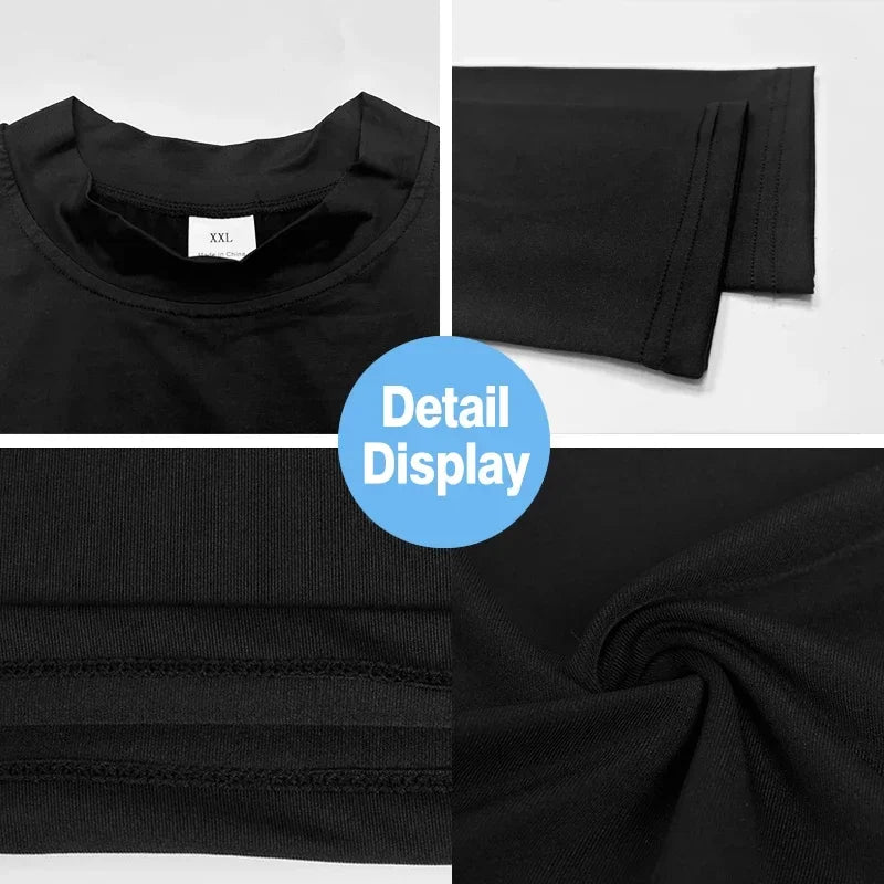 Mens Running T-shirts Autumn Fitness Long Sleeve Sport Shirt Jogging Gym Clothing Sportswear Quick Dry Compression T Shirts Pi-Mart