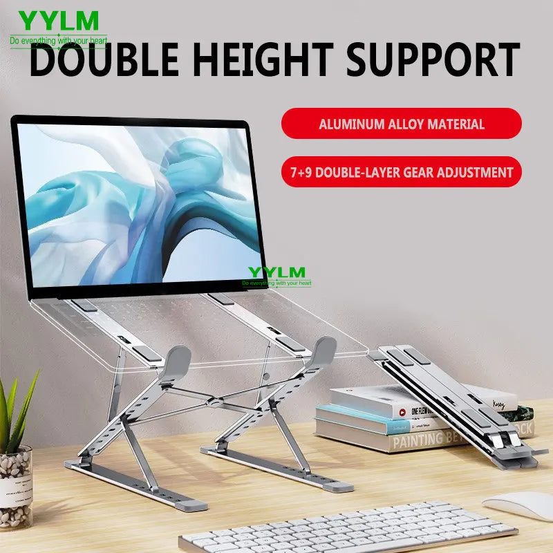 YYLM N8 Laptop Stand Aluminum for Macbook Adjustable Portable More Stabe Laptop Stand Cooling Stand Foldable Notebook Holder Pi-Mart