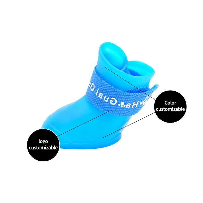 Pet silicone rain shoes anti-dirty non-slip waterproof dog shoes soft bottom footwear small dogs cats teddy Shoes Pi-Mart