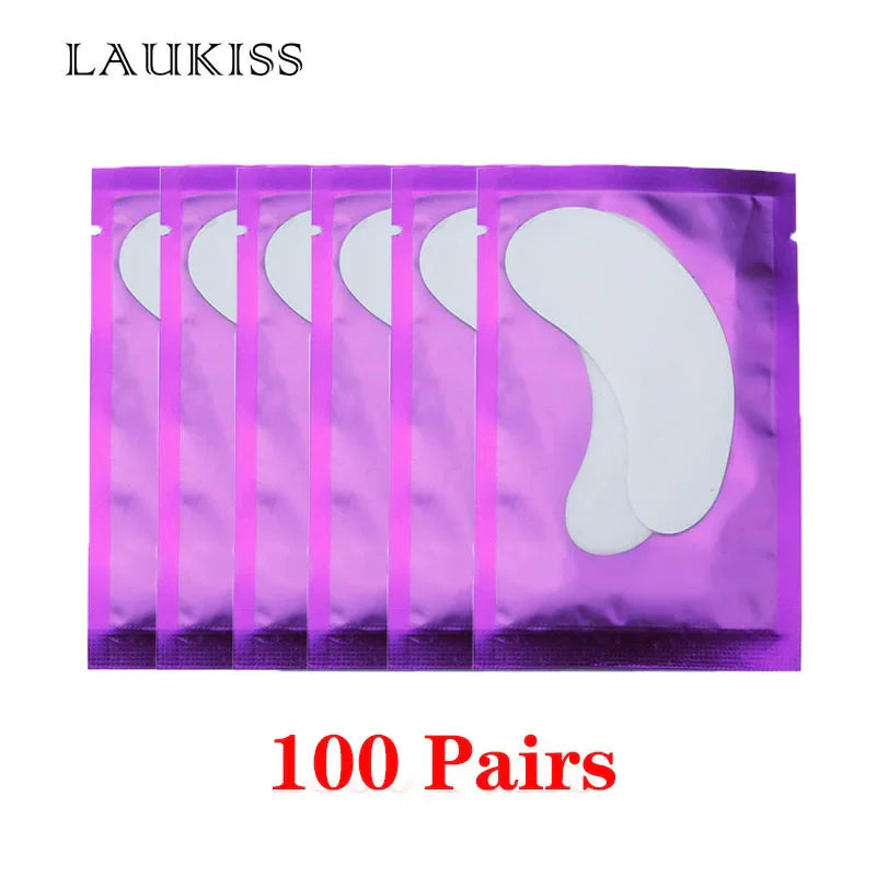 25/50/100Pairs Eye Patches Under Eyelash Pads for Building Paper Patches Lint Free Stickers for False Eyelashes LAUKISS LadyShow.Store