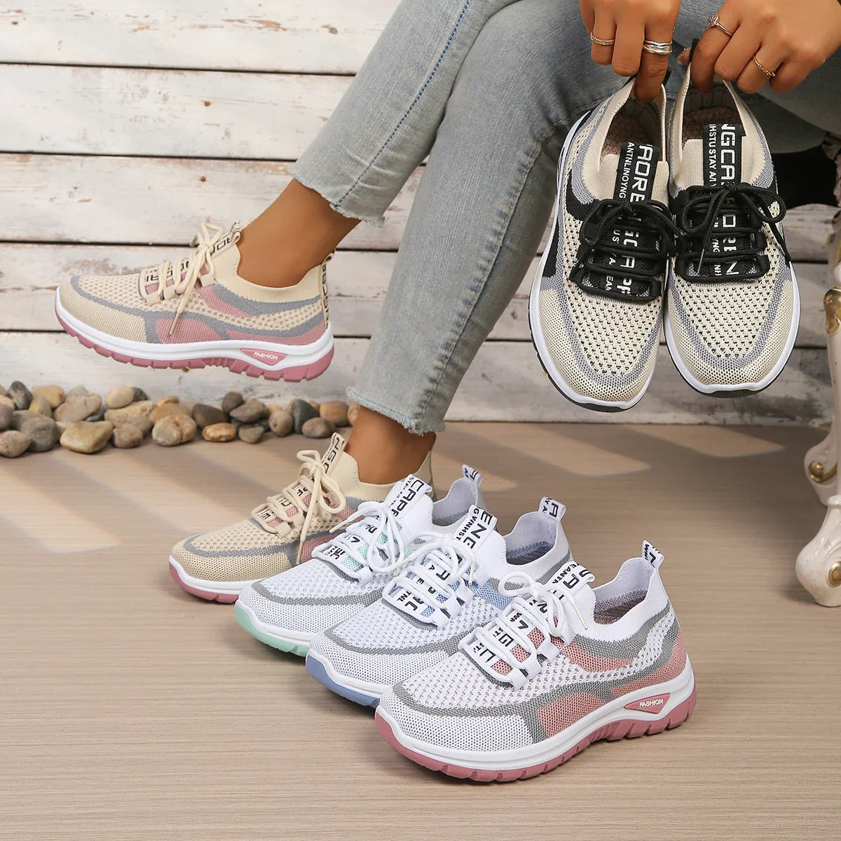 Women's Shoes Summer 2026 Casual Sneaker New Style Two-Color Single Shoes, Versatile, Casual and Fashionable Work Shoes LadyShow.Store