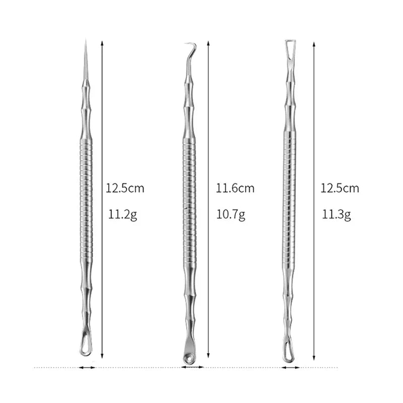 New German Acne Blackhead Removal Needles Pimples Blackhead Clip Tweezers Beauty Artifact Blemish Extractor Remover Needle Tool Tri Light Beauty