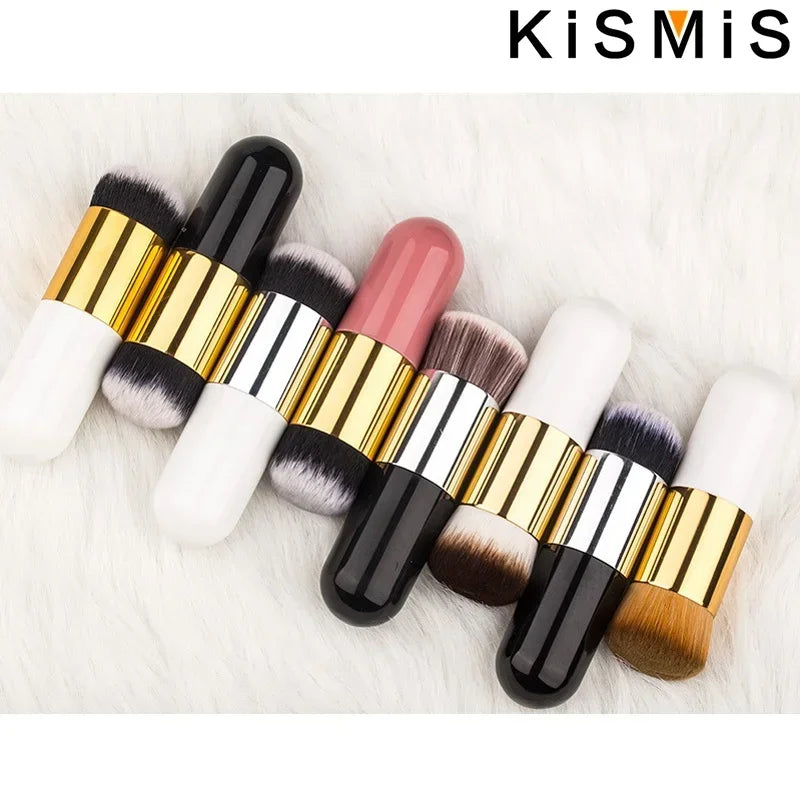 Professional Flat Cream Makeup Brushes Set Face Cheek Contour Blusher Foundation Brush Makeup Tools Flawless Application Tri Light Beauty
