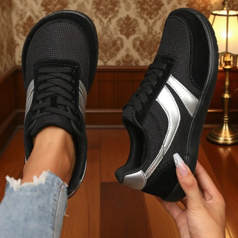 Women's Sneakers Barefoot Casual Wide Last Fashionable Canvas Flat Board Shoe 2025 New Wide Toe Breathable Mesh Running Shoes LadyShow.Store