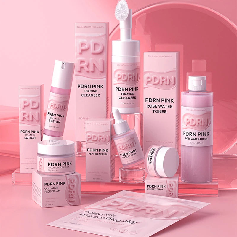 PDRN Pink Skincare Set Salmon Dna Collagen Vita Coating Mask Lift Firm Skin Make Skin Glow Moisturizing Nourishing Skincare Set Pi-Mart