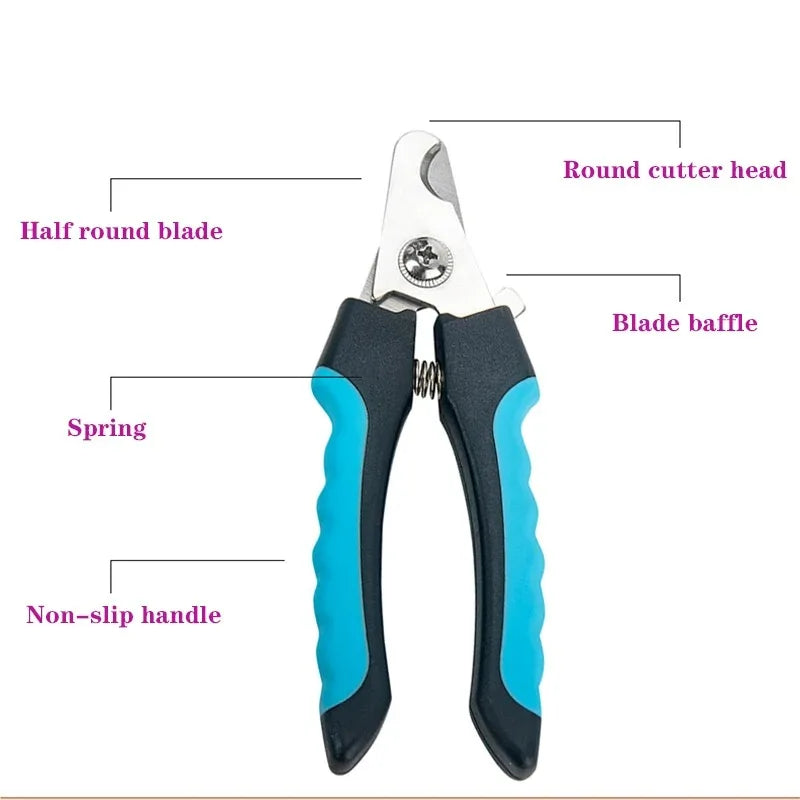 Pet Nail Clippers with Sickle Large Dog Nail Clippers Nail Clippers Multifunctional Teddy Cat Stainless Steel Grooming Scissors Pi-Mart