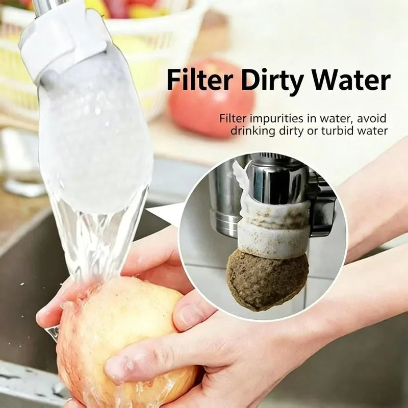 300/30PCS Faucet Filter Cotton Tap Water Filter Bag Faucet Anti Splash Tap Purifier Bag Kitchen Thickened Washable Sediment Bag Pi-Mart