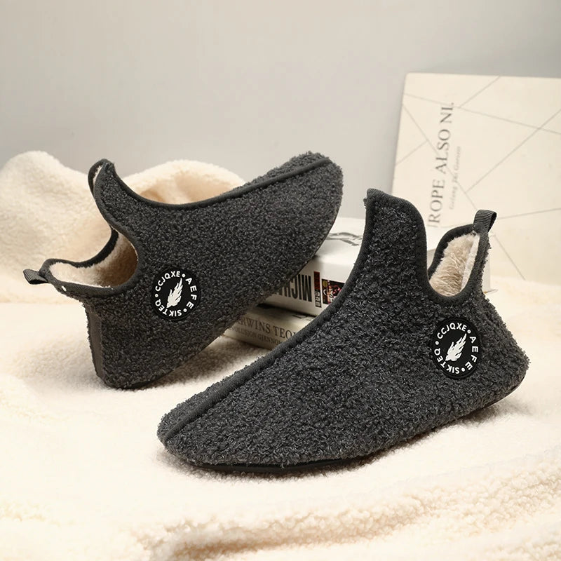 New Men Winter Slippers High Quality Light Weight Disign Shoes Fashion Women Plush Slipper Warm Slip on Casual Shoe for Couples Pi-Mart