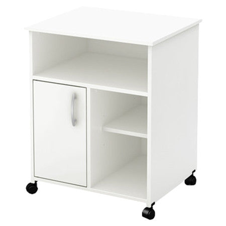 Modern Home Office Printer Stand Cart with Casters in White LuxuryLifeWay Online Store