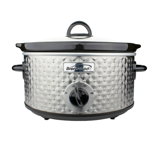 Brentwood 3.5 Quart Diamond Pattern Slow Cooker in Stainless Steel LuxuryLifeWay Online Store