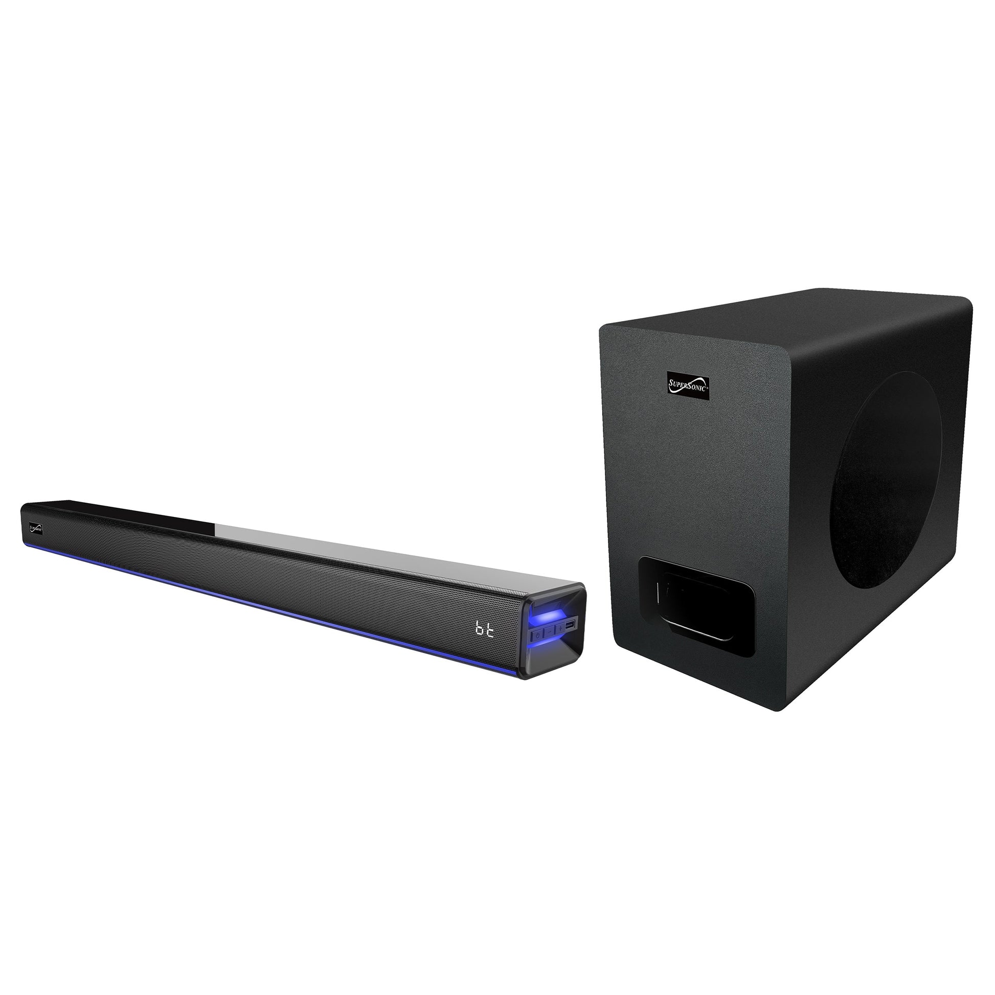 SuperSonic 2.1 Channel Bluetooth Soundbar with Ambient Lighting and Wireless Subwoofer LuxuryLifeWay Online Store