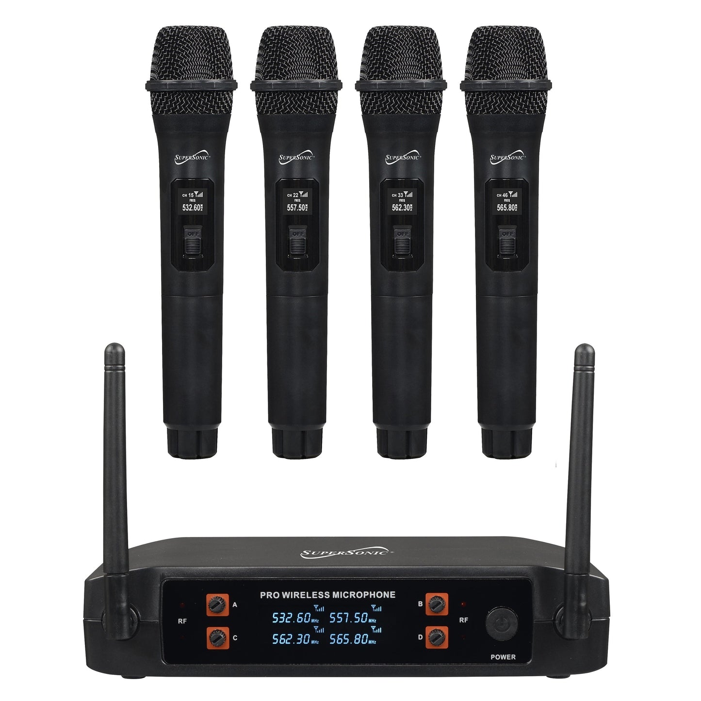 SuperSonic 2.4G 4 Channel Wireless Microphone System LuxuryLifeWay Online Store