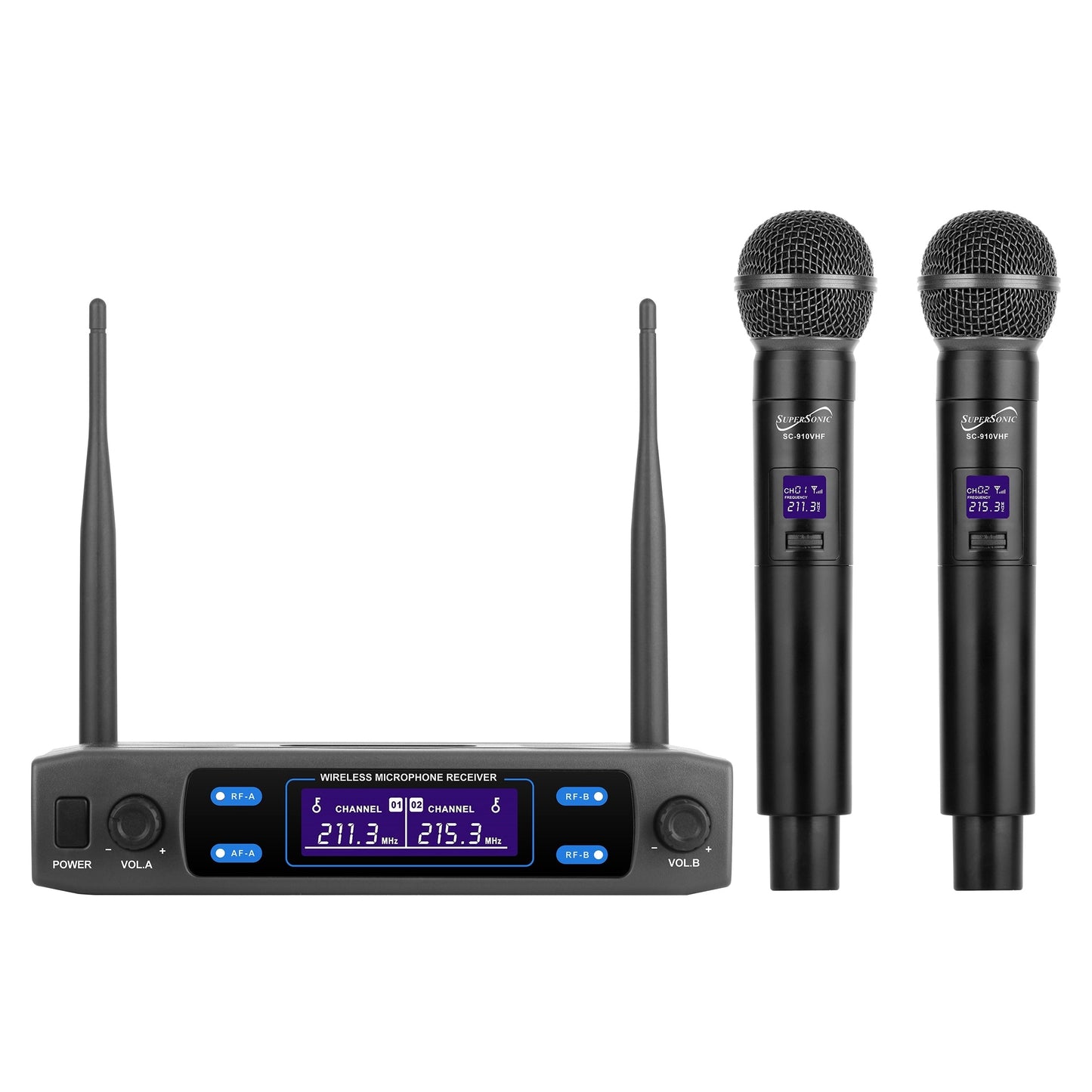 SuperSonic VHF Dual Channel Wireless Microphone System LuxuryLifeWay Online Store