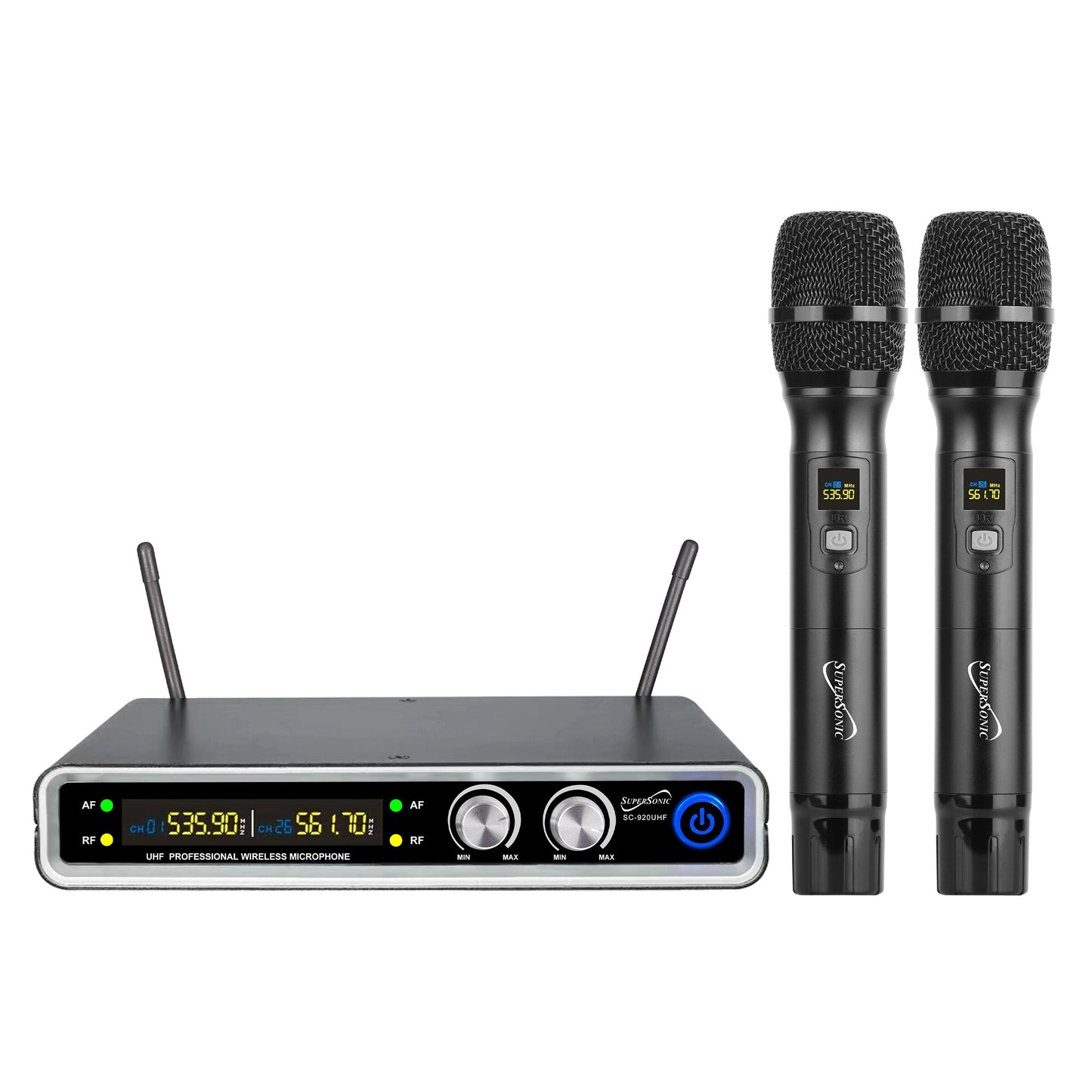SuperSonic UHF Dual Fixed Channel Wireless Microphone System with 200ft Range LuxuryLifeWay Online Store