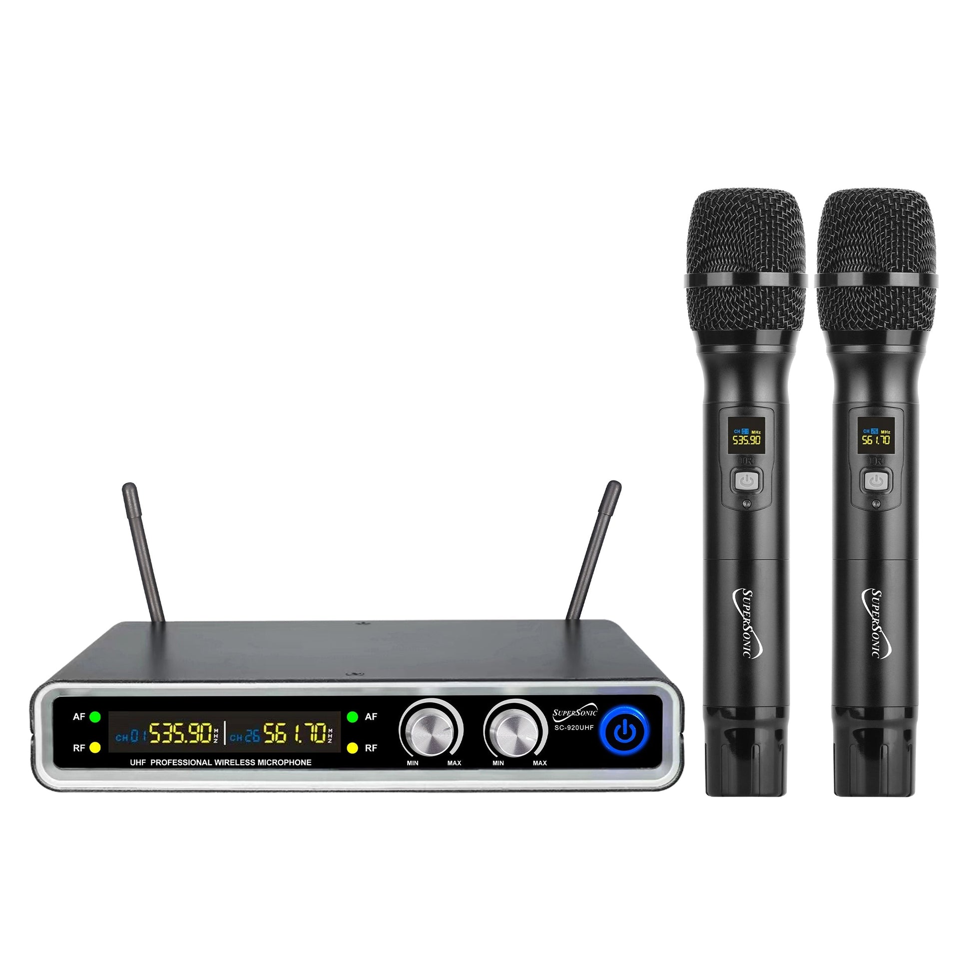 SuperSonic UHF Dual Fixed Channel Wireless Microphone System with 200ft Range LuxuryLifeWay Online Store