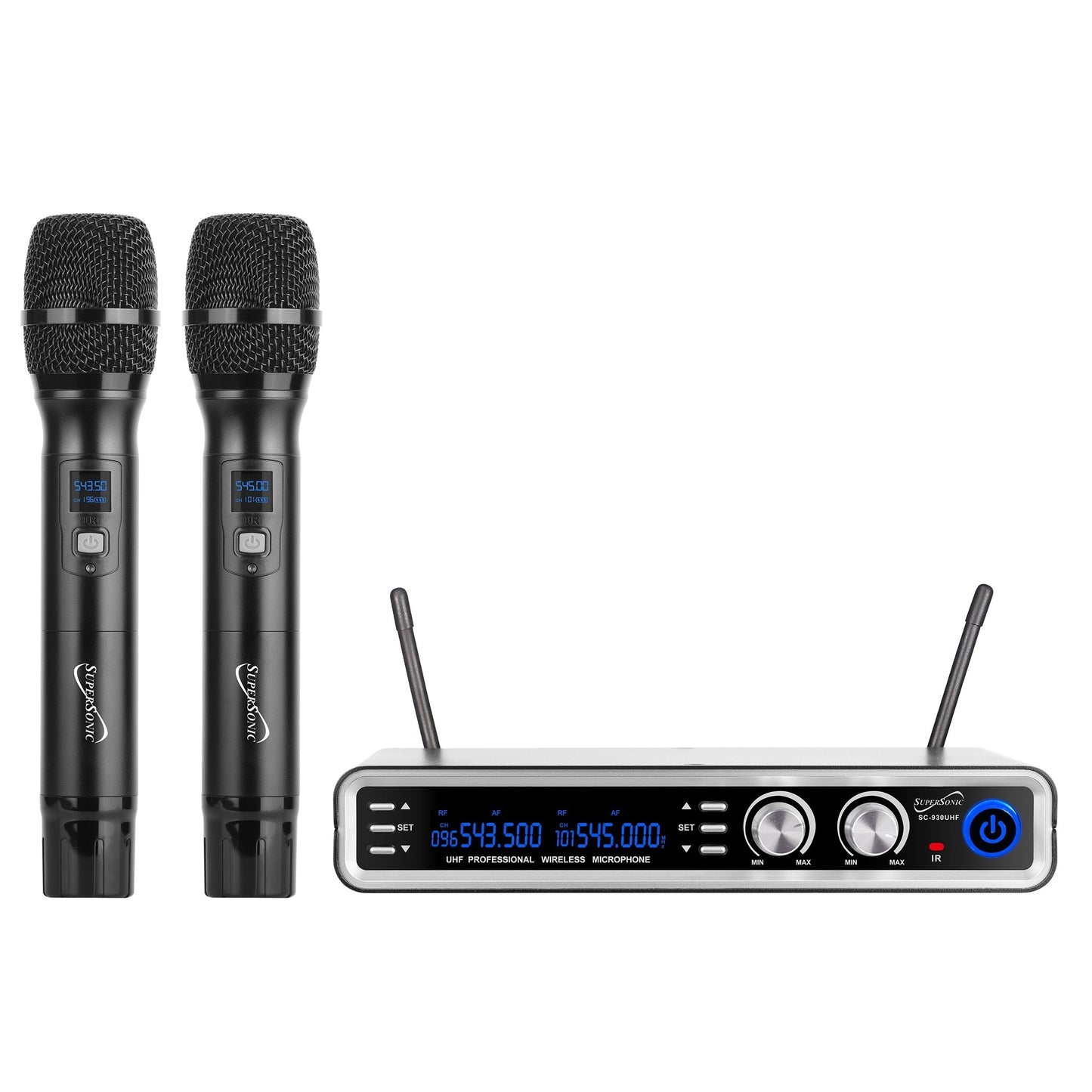 SuperSonic UHF Dual Fixed Channel Wireless Microphone System with 300ft Range LuxuryLifeWay Online Store