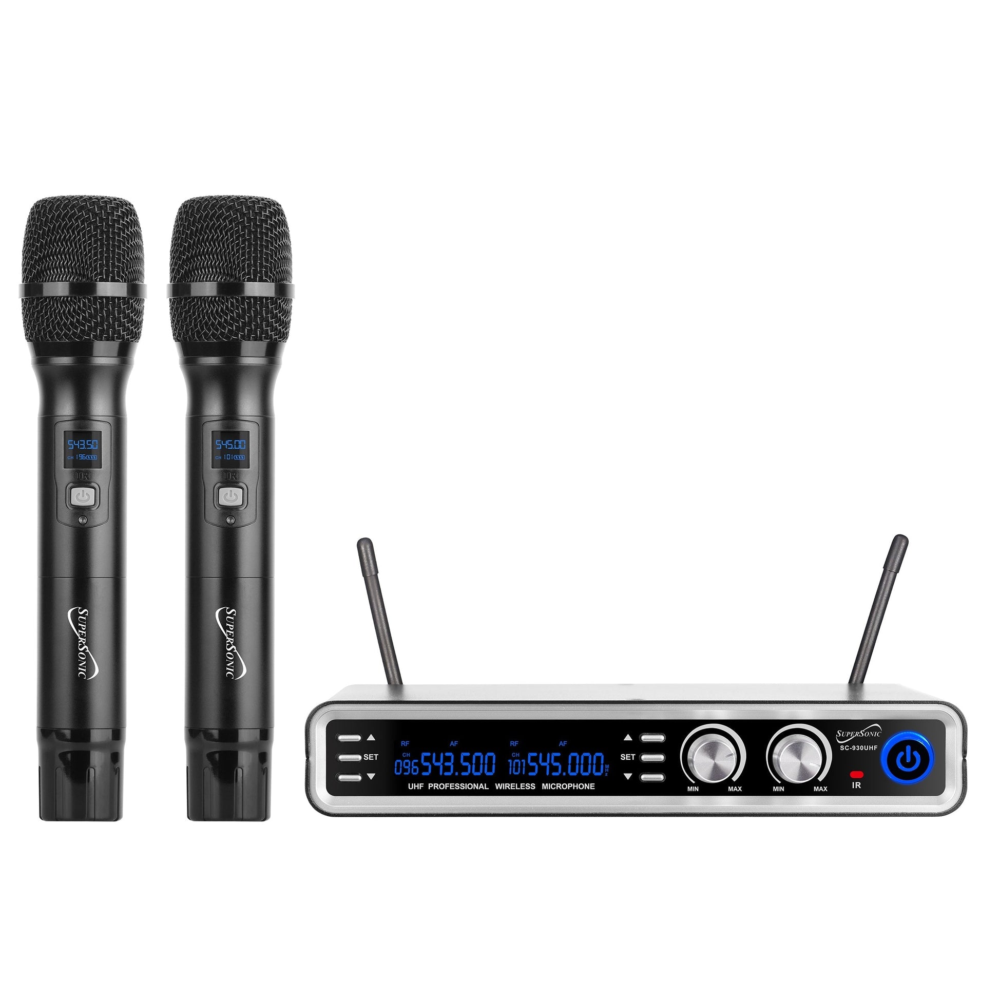 SuperSonic UHF Dual Fixed Channel Wireless Microphone System with 300ft Range LuxuryLifeWay Online Store