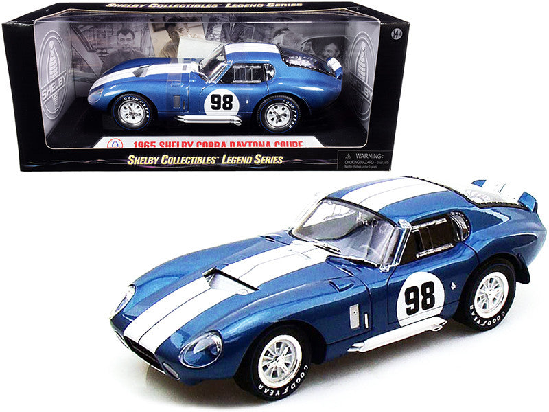 1965 Shelby Cobra Daytona Coupe #98 Blue 1/18 Diecast Model Car by Shelby Collectibles LuxuryLifeWay Online Store